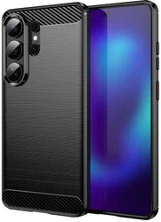 Samsung Galaxy S26 Ultra Hoesje Geborsteld TPU Flexibele Back Cover Zwart afbeelding