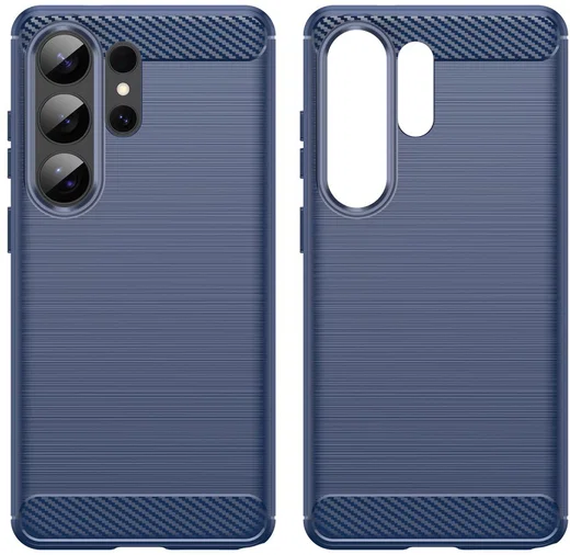Samsung Galaxy S26 Ultra Hoesje Geborsteld TPU Flexibele Back Cover Blauw afbeelding 9
