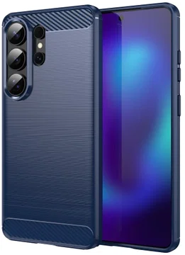 Samsung Galaxy S26 Ultra Hoesje Geborsteld TPU Flexibele Back Cover Blauw