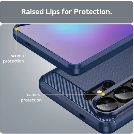 Samsung Galaxy S26 Ultra Hoesje Geborsteld TPU Flexibele Back Cover Blauw afbeelding 7