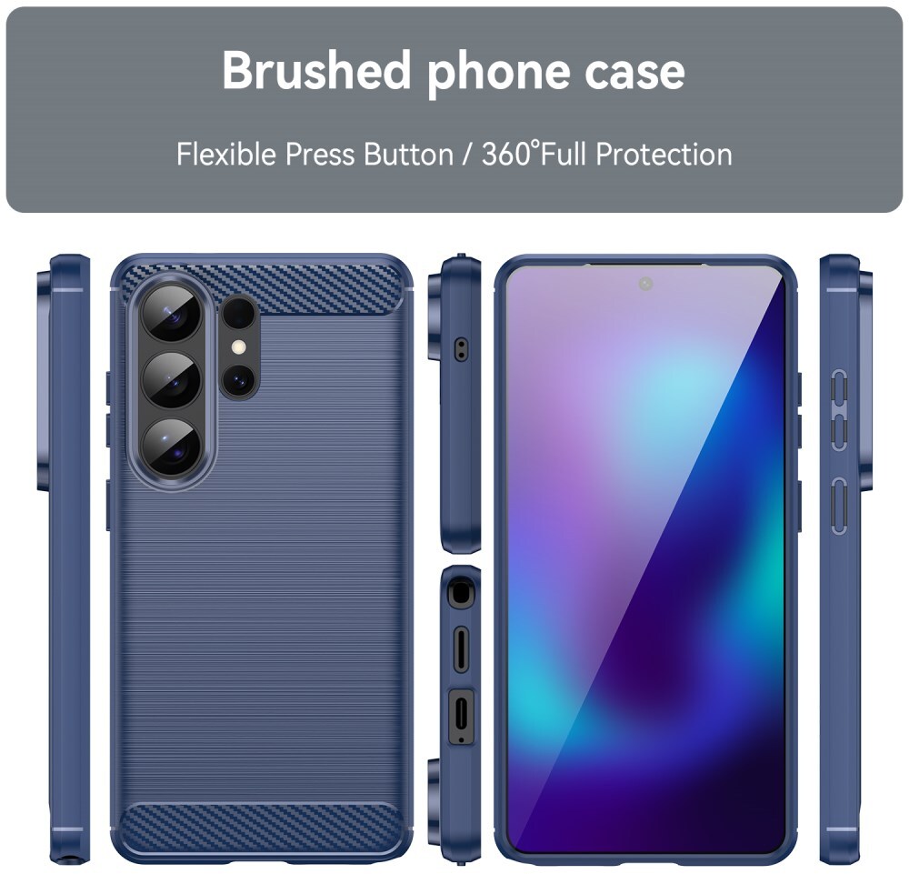 Samsung Galaxy S26 Ultra Hoesje Geborsteld TPU Flexibele Back Cover Blauw afbeelding 10