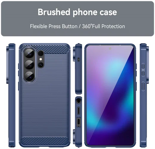 Samsung Galaxy S26 Ultra Hoesje Geborsteld TPU Flexibele Back Cover Blauw afbeelding 10