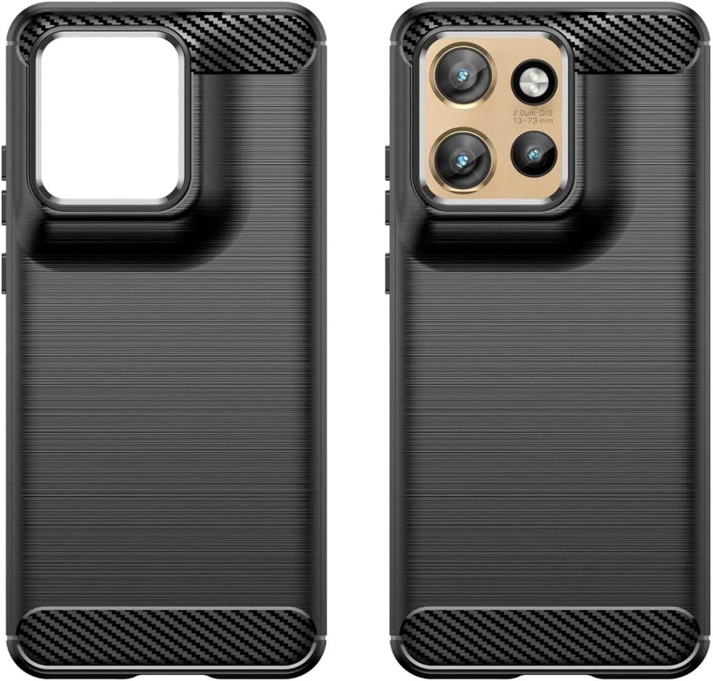 Motorola Edge 60 Neo Hoesje Geborsteld TPU Flexibele Back Cover Zwart afbeelding 2