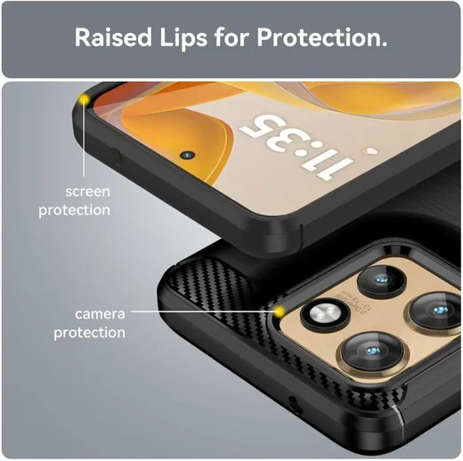Motorola Edge 60 Neo Hoesje Geborsteld TPU Flexibele Back Cover Zwart afbeelding 7