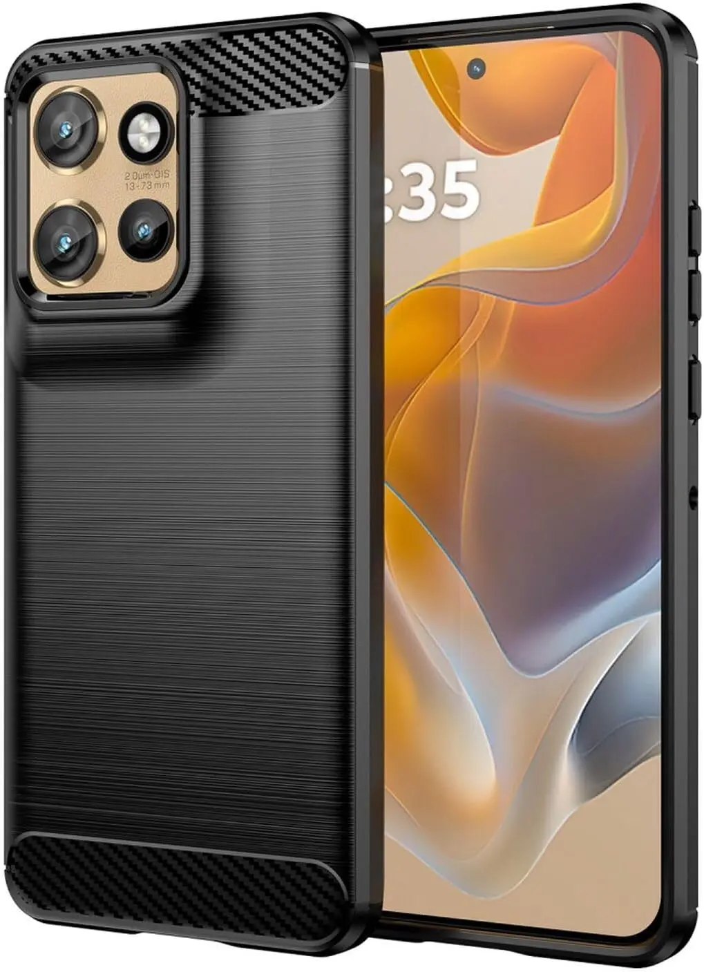 Motorola Edge 60 Neo Hoesje Geborsteld TPU Flexibele Back Cover Zwart afbeelding 1