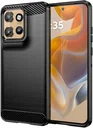Motorola Edge 60 Neo Hoesje Geborsteld TPU Flexibele Back Cover Zwart