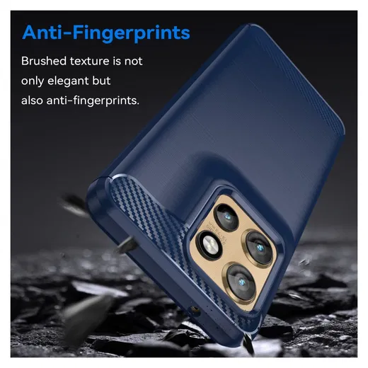 Motorola Edge 60 Neo Hoesje Geborsteld TPU Flexibele Back Cover Blauw afbeelding 4