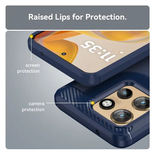 Motorola Edge 60 Neo Hoesje Geborsteld TPU Flexibele Back Cover Blauw afbeelding 7