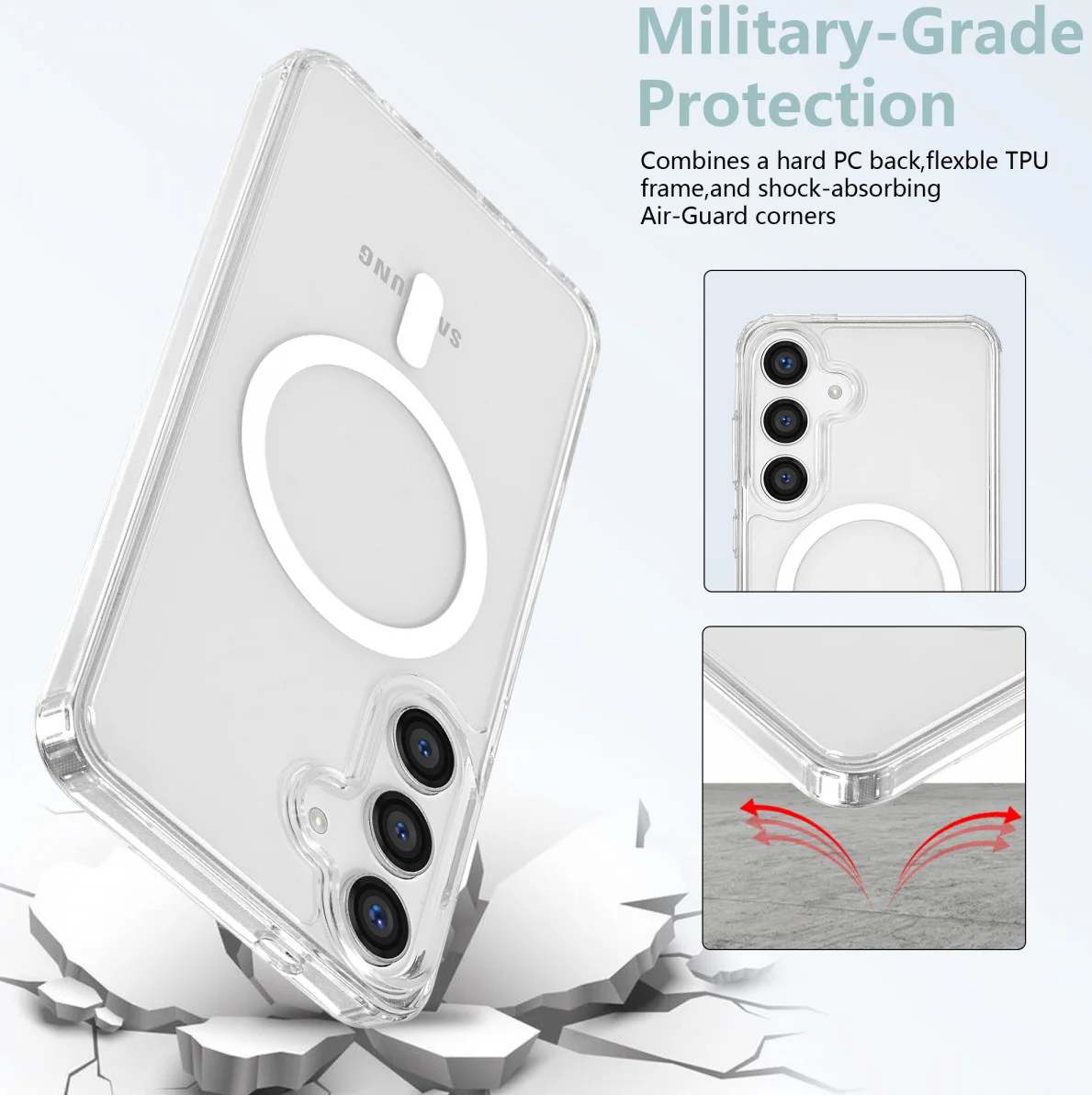 Samsung Galaxy S26 Hoesje Hard Back Cover met MagSafe Transparant afbeelding 4