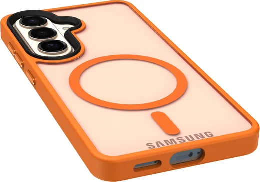 Samsung Galaxy S26 Hoesje met MagSafe Back Cover Matte Oranje afbeelding 13