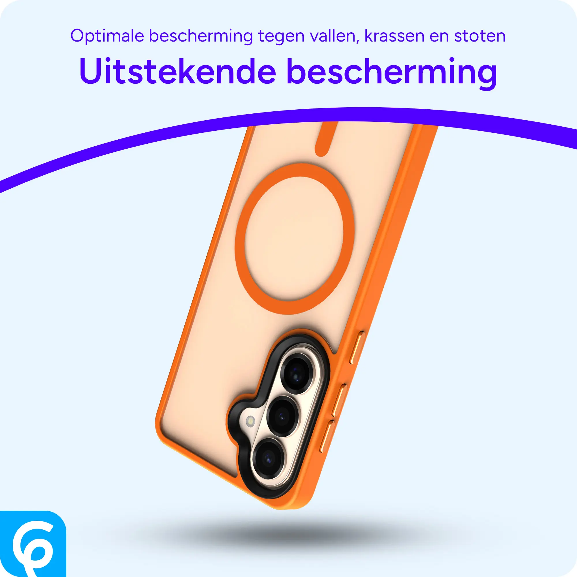 Samsung Galaxy S26 Hoesje met MagSafe Back Cover Matte Oranje afbeelding 4