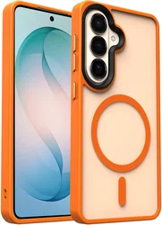 Samsung Galaxy S26 Hoesje met MagSafe Back Cover Matte Oranje afbeelding