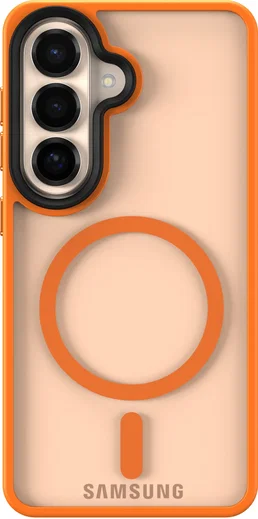 Samsung Galaxy S26 Hoesje met MagSafe Back Cover Matte Oranje afbeelding 11