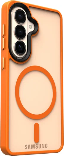 Samsung Galaxy S26 Hoesje met MagSafe Back Cover Matte Oranje afbeelding 14