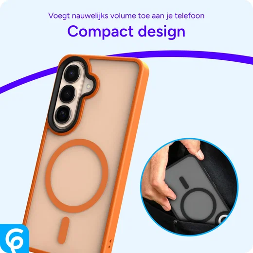 Samsung Galaxy S26 Hoesje met MagSafe Back Cover Matte Oranje afbeelding 8