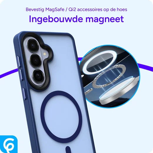 Samsung Galaxy S26 Hoesje met MagSafe Back Cover Matte Blauw afbeelding 5