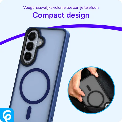 Samsung Galaxy S26 Hoesje met MagSafe Back Cover Matte Blauw afbeelding 8