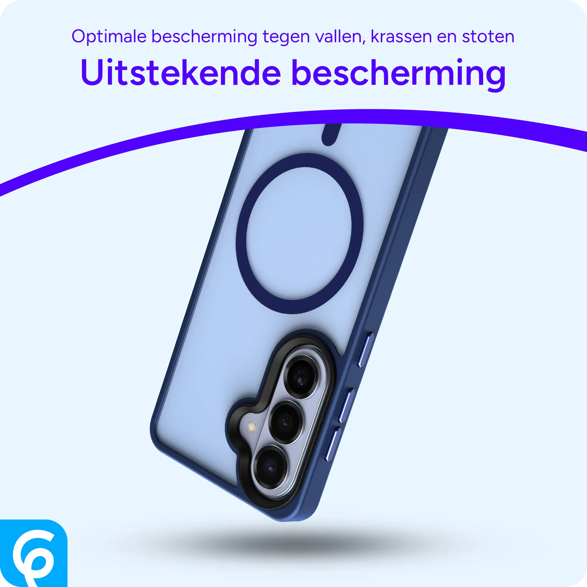Samsung Galaxy S26 Hoesje met MagSafe Back Cover Matte Blauw afbeelding 4