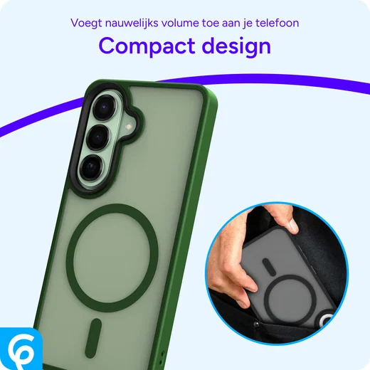Samsung Galaxy S26 Hoesje met MagSafe Back Cover Matte Groen afbeelding 8