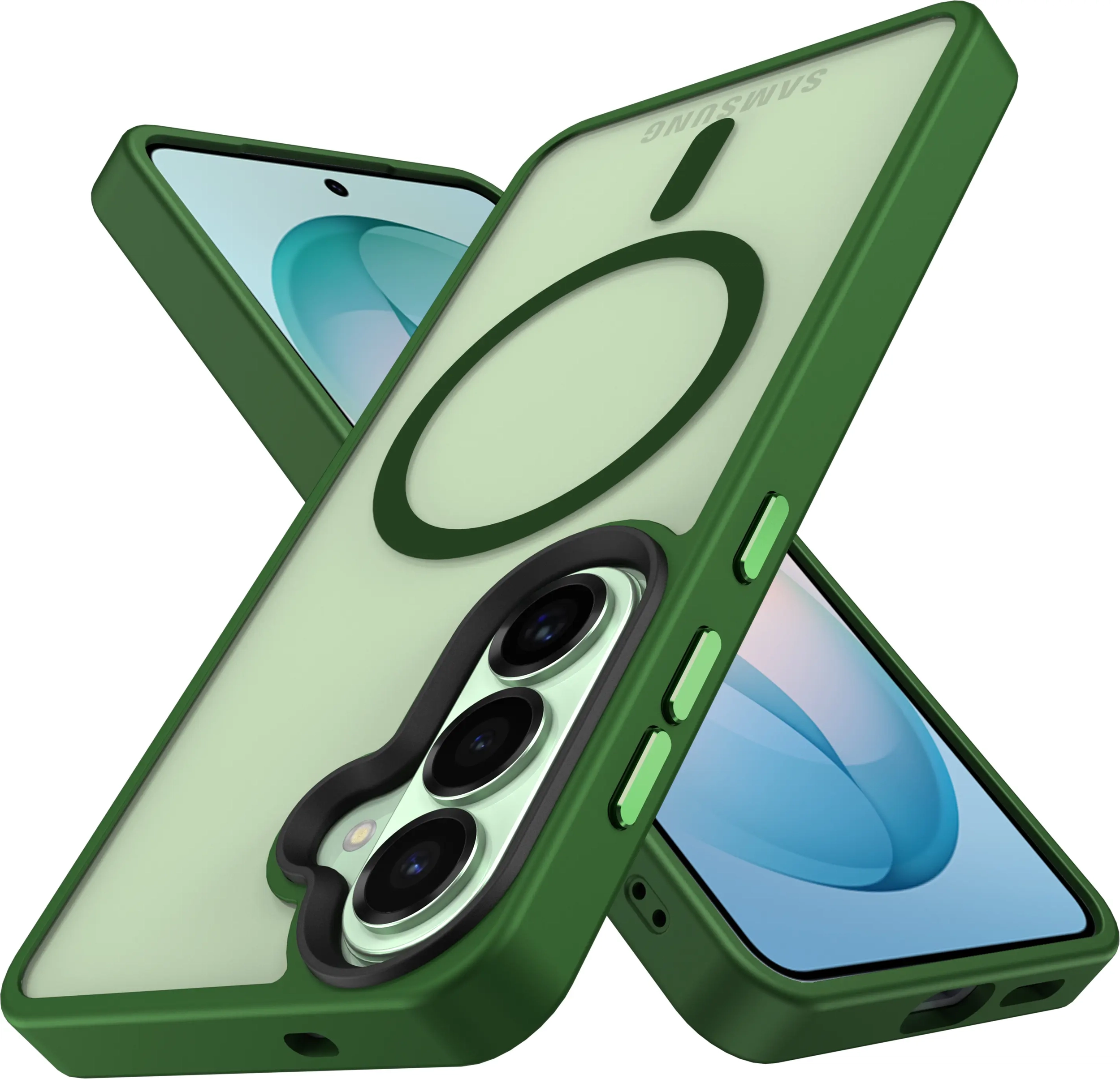 Samsung Galaxy S26 Hoesje met MagSafe Back Cover Matte Groen afbeelding 9