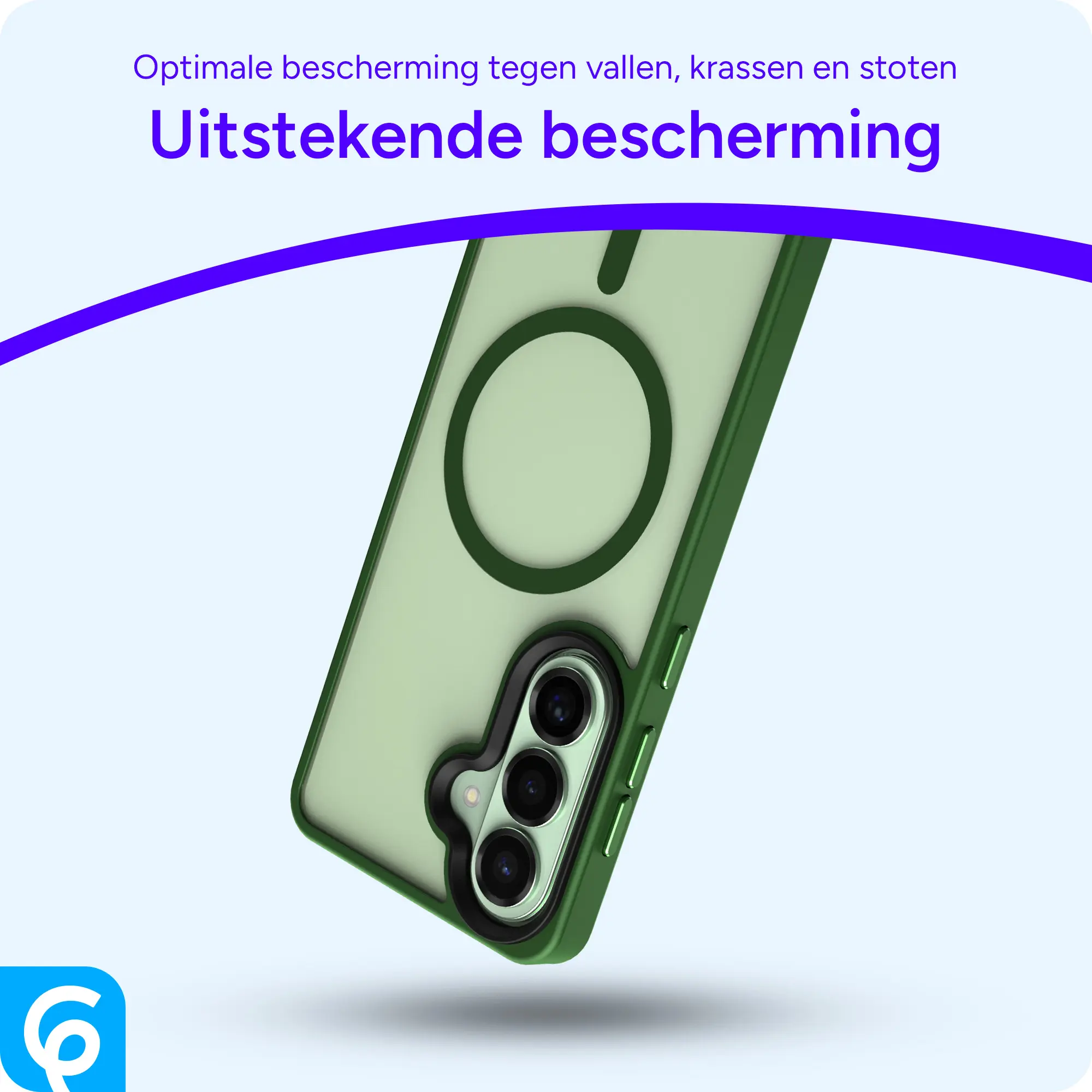 Samsung Galaxy S26 Hoesje met MagSafe Back Cover Matte Groen afbeelding 4