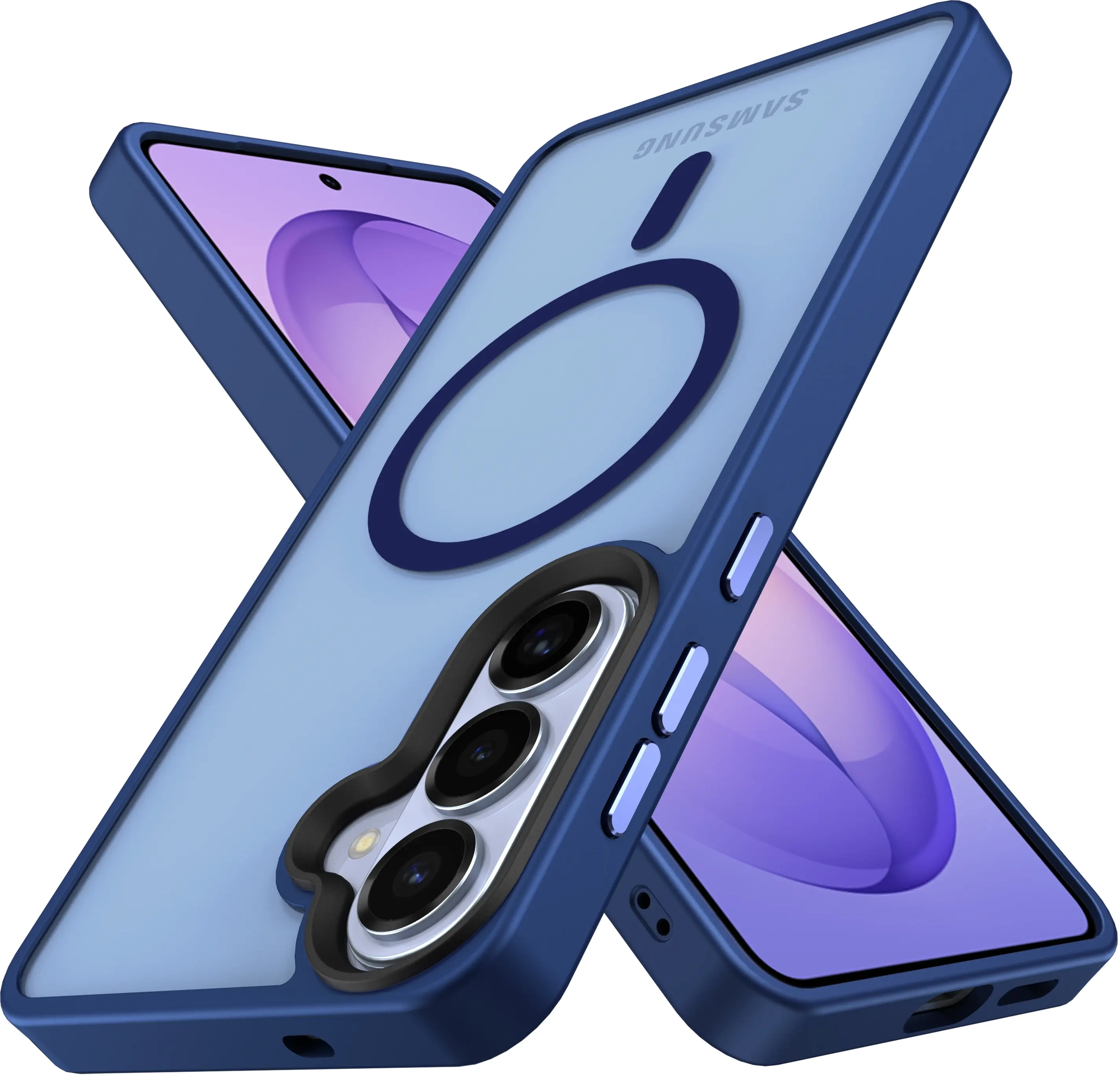 Samsung Galaxy S26 Plus Hoesje met MagSafe Back Cover Matte Blauw afbeelding 9