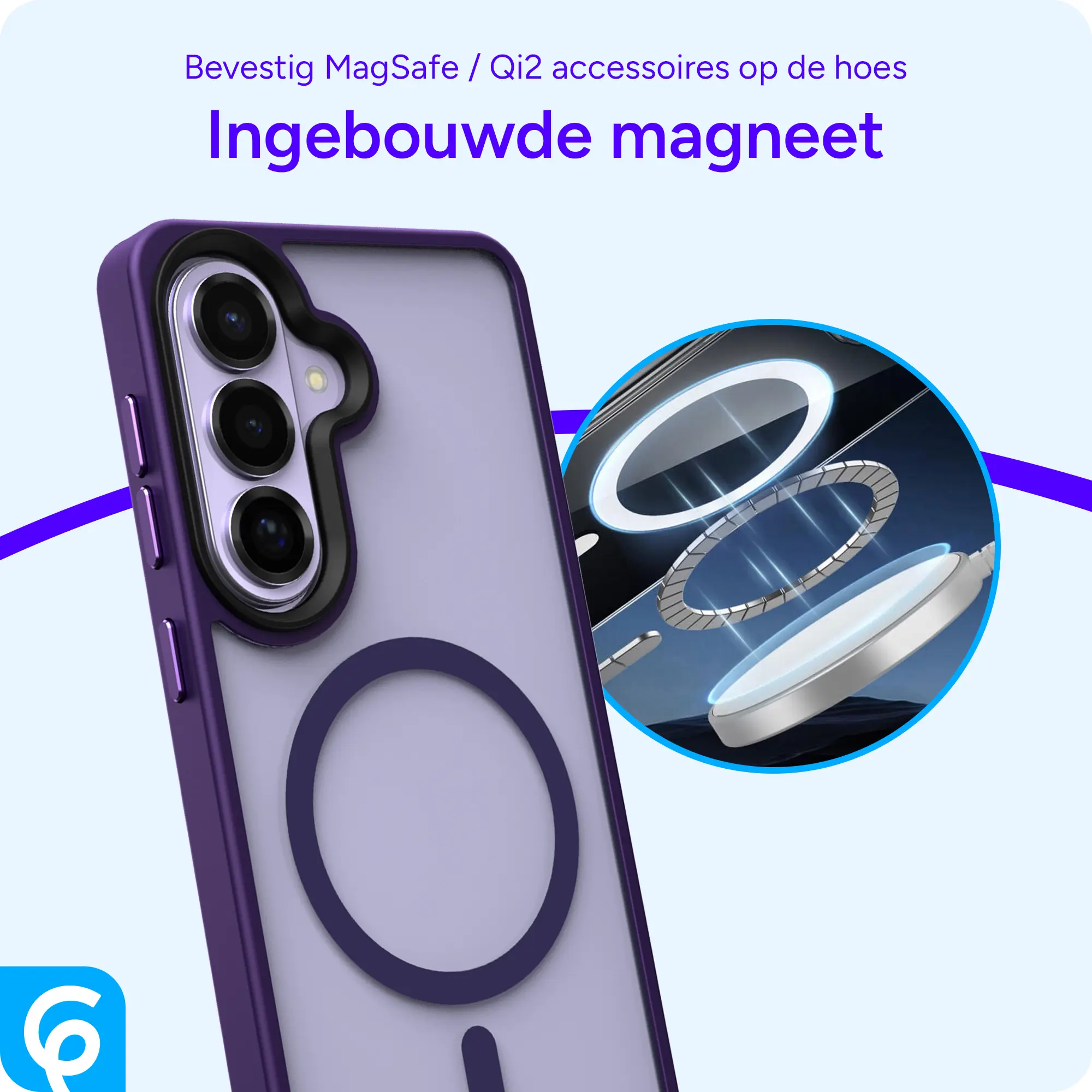 Samsung Galaxy S26 Plus Hoesje met MagSafe Back Cover Matte Paars afbeelding 5