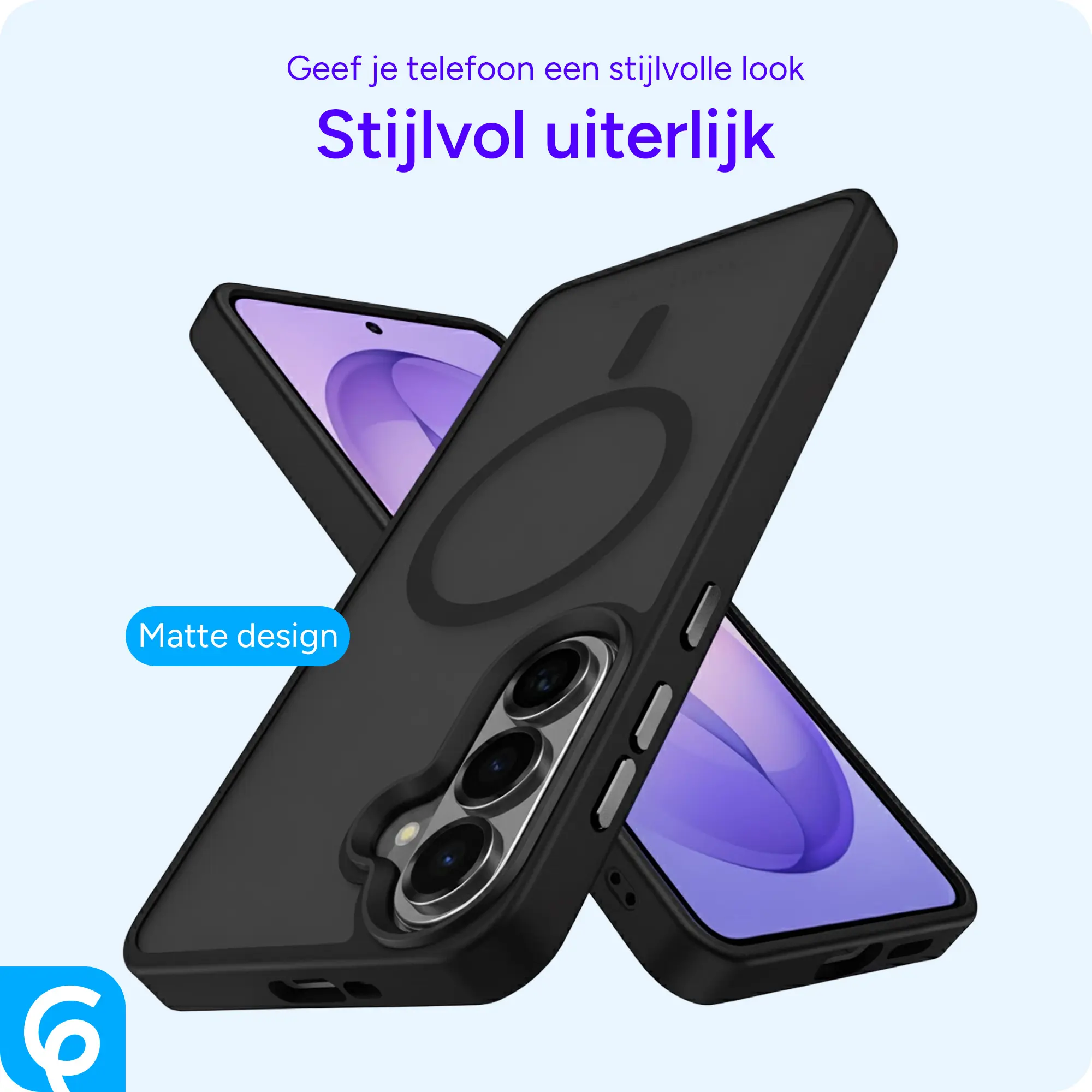 Samsung Galaxy S26 Plus Hoesje met MagSafe Back Cover Matte Zwart afbeelding 2