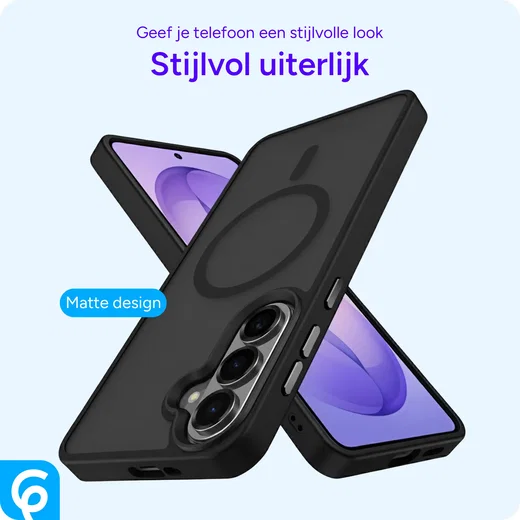 Samsung Galaxy S26 Plus Hoesje met MagSafe Back Cover Matte Zwart afbeelding 2