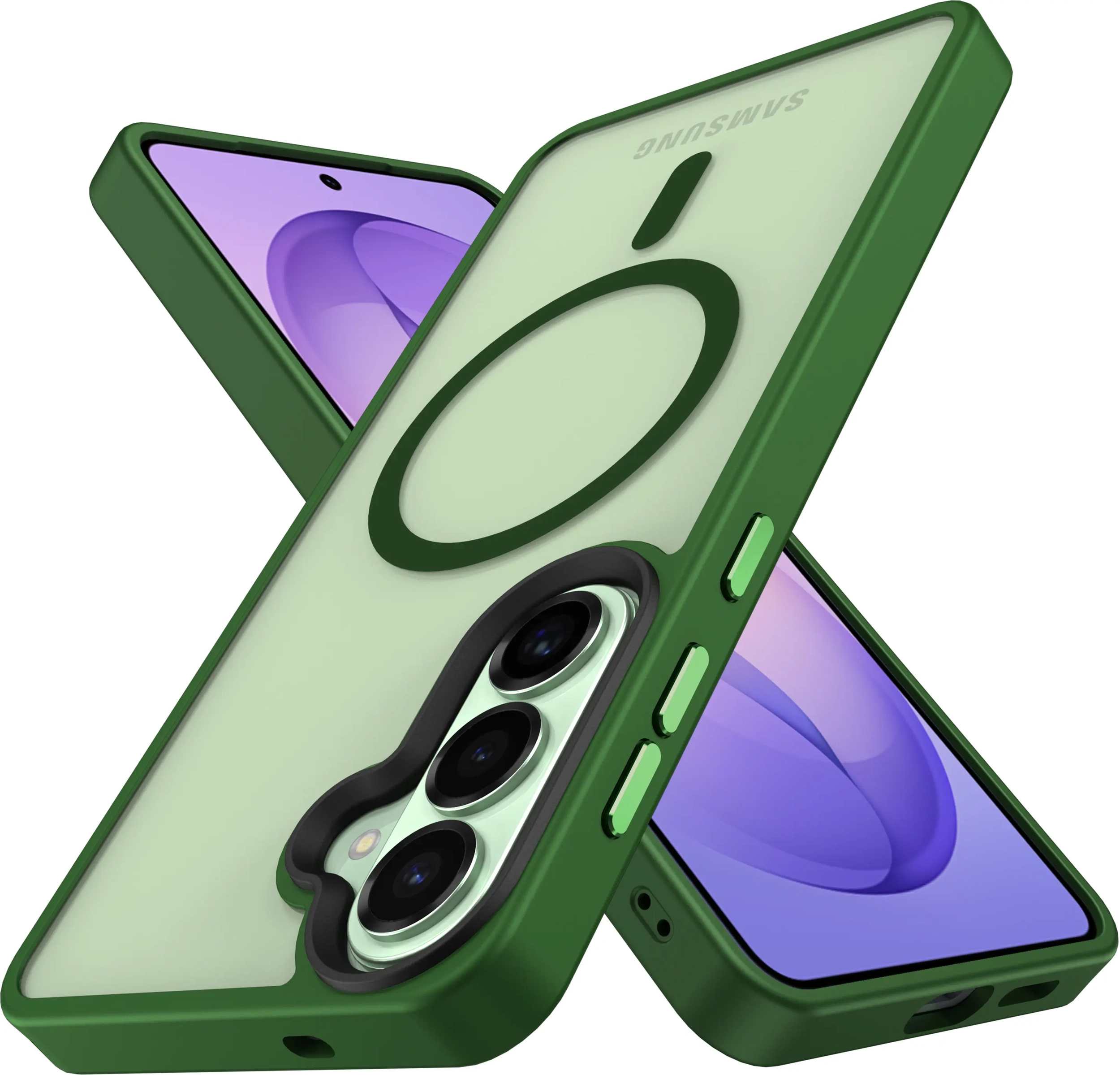 Samsung Galaxy S26 Plus Hoesje met MagSafe Back Cover Matte Groen afbeelding 9