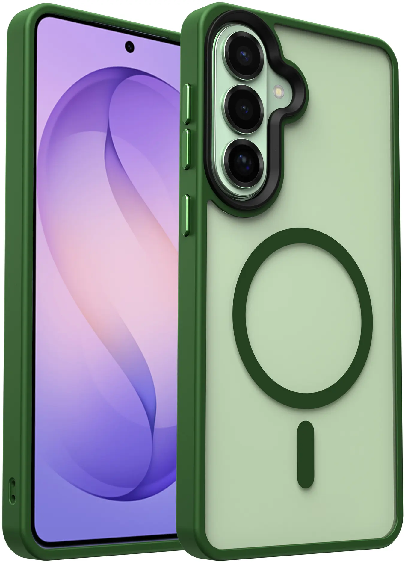 Samsung Galaxy S26 Plus Hoesje met MagSafe Back Cover Matte Groen afbeelding 1