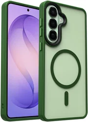 Samsung Galaxy S26 Plus Hoesje met MagSafe Back Cover Matte Groen afbeelding