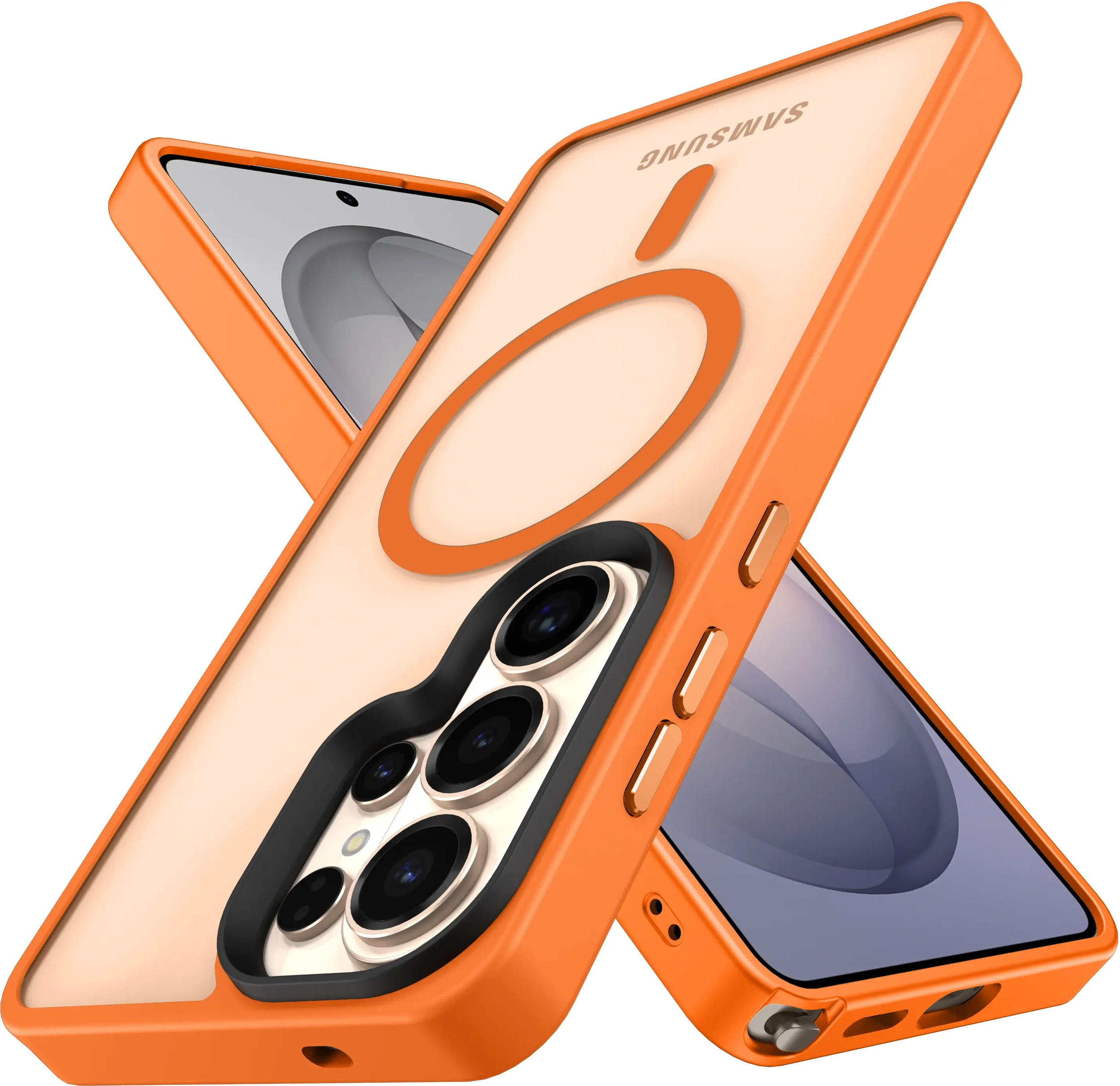 Samsung Galaxy S26 Ultra Hoesje met MagSafe Back Cover Matte Oranje afbeelding 9