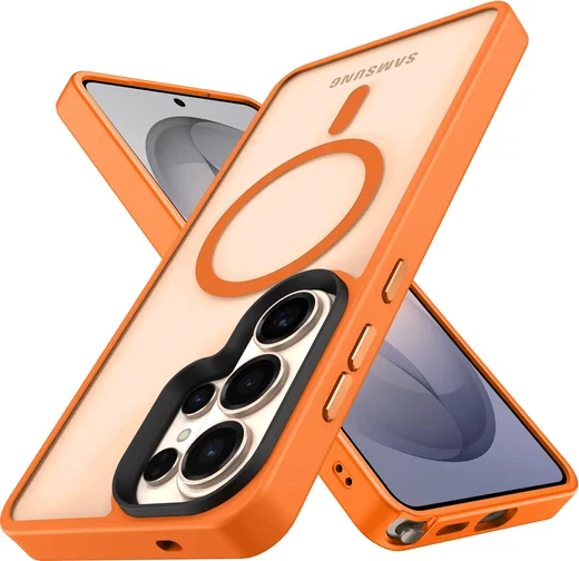 Samsung Galaxy S26 Ultra Hoesje met MagSafe Back Cover Matte Oranje afbeelding 9