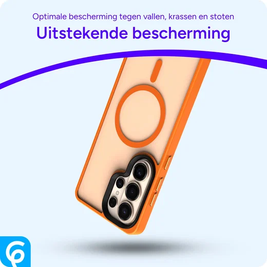 Samsung Galaxy S26 Ultra Hoesje met MagSafe Back Cover Matte Oranje afbeelding 4