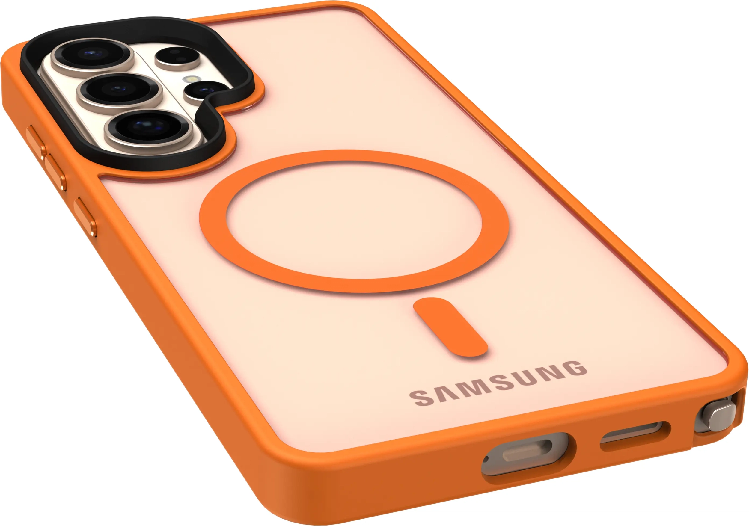 Samsung Galaxy S26 Ultra Hoesje met MagSafe Back Cover Matte Oranje afbeelding 11