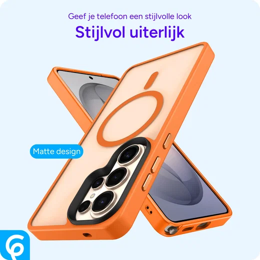 Samsung Galaxy S26 Ultra Hoesje met MagSafe Back Cover Matte Oranje afbeelding 2