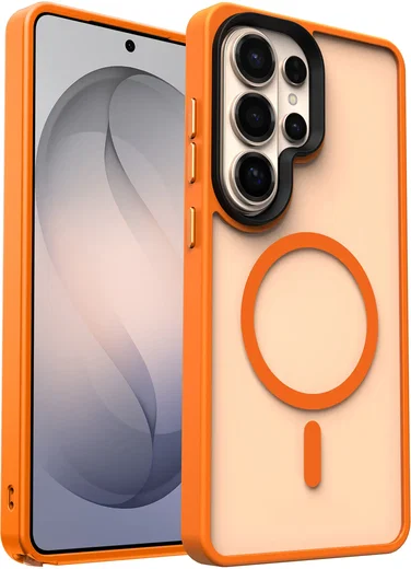 Samsung Galaxy S26 Ultra Hoesje met MagSafe Back Cover Matte Oranje afbeelding 1