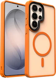 Samsung Galaxy S26 Ultra Hoesje met MagSafe Back Cover Matte Oranje afbeelding