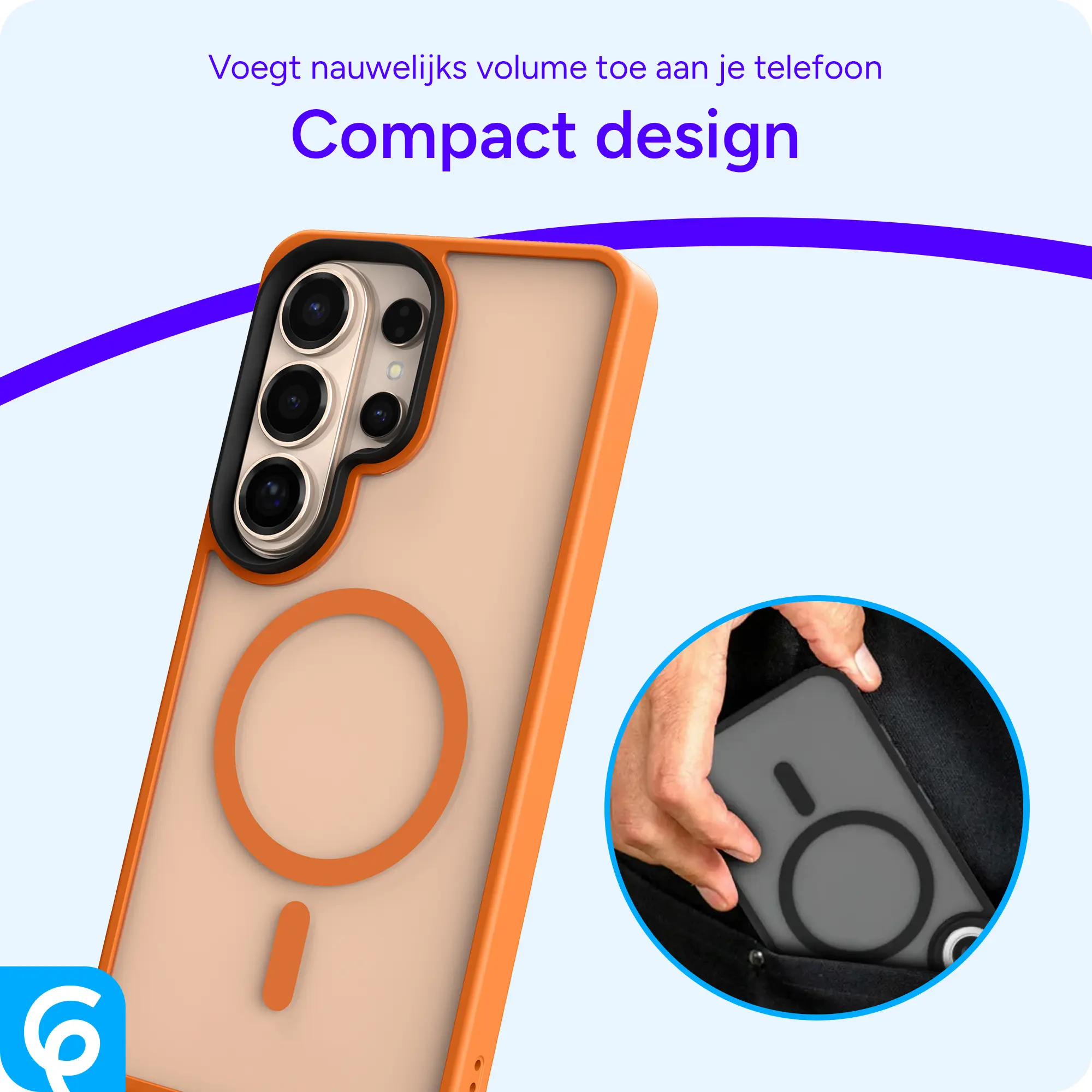 Samsung Galaxy S26 Ultra Hoesje met MagSafe Back Cover Matte Oranje afbeelding 8