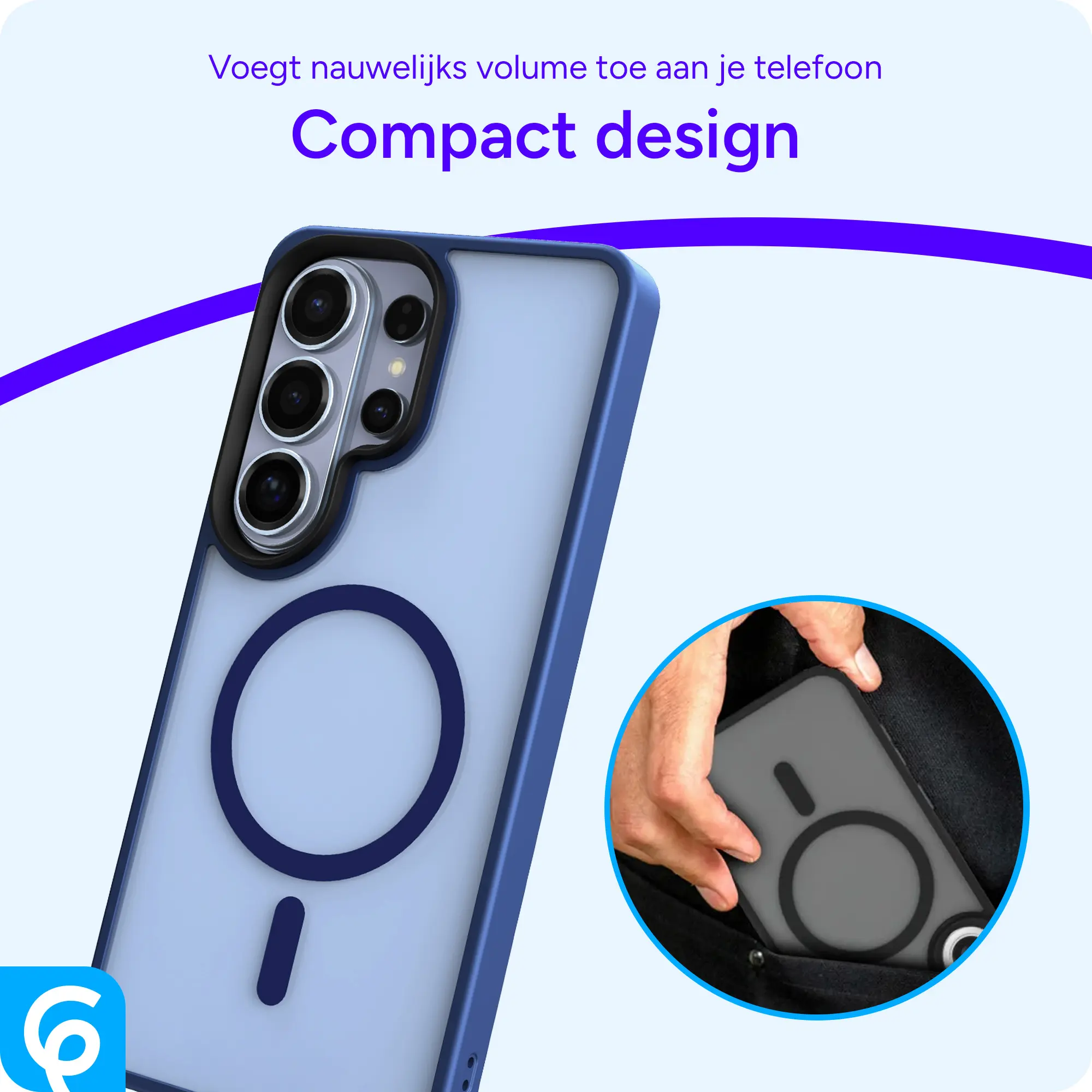 Samsung Galaxy S26 Ultra Hoesje met MagSafe Back Cover Matte Blauw afbeelding 8