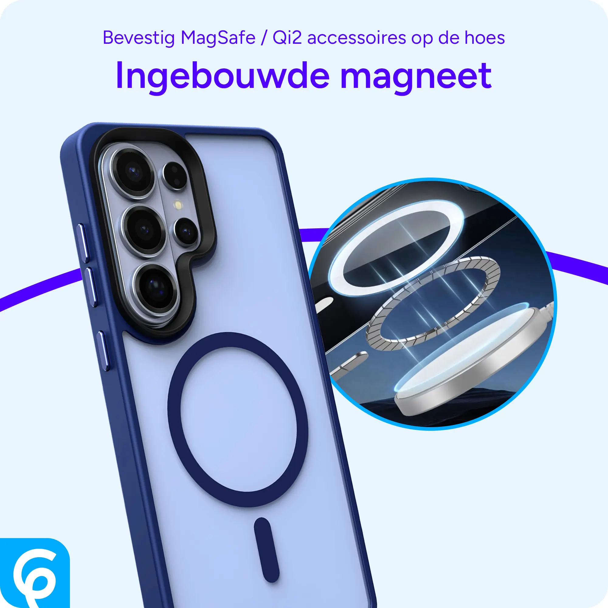 Samsung Galaxy S26 Ultra Hoesje met MagSafe Back Cover Matte Blauw afbeelding 5