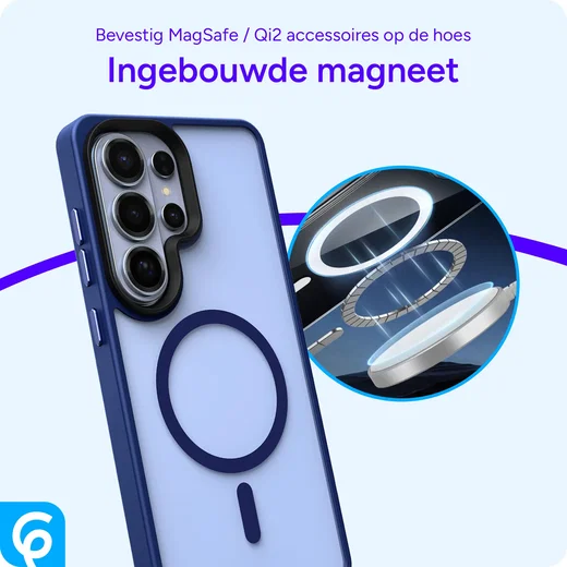 Samsung Galaxy S26 Ultra Hoesje met MagSafe Back Cover Matte Blauw afbeelding 5