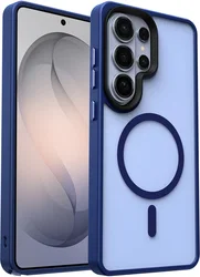 Samsung Galaxy S26 Ultra Hoesje met MagSafe Back Cover Matte Blauw afbeelding