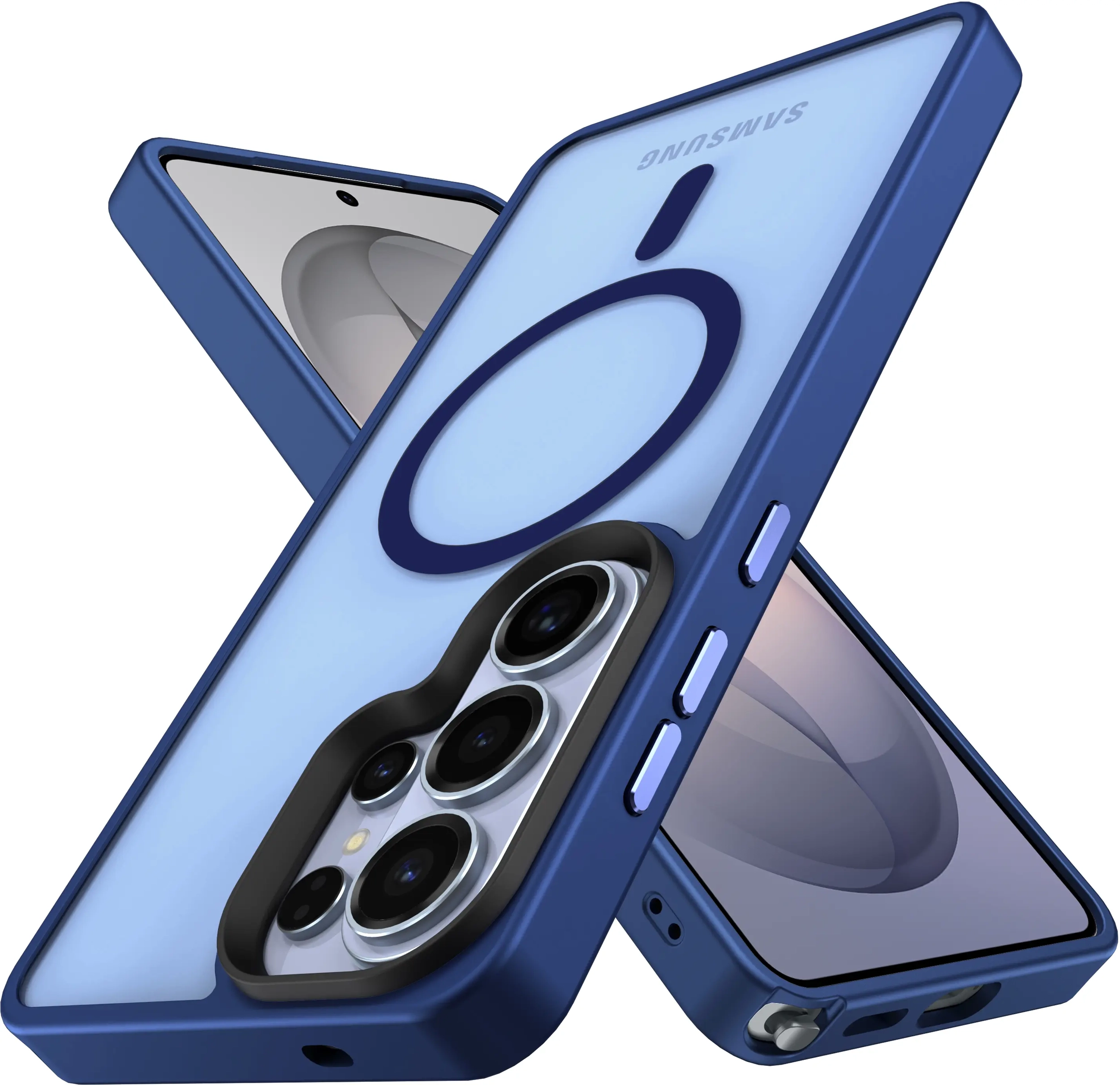 Samsung Galaxy S26 Ultra Hoesje met MagSafe Back Cover Matte Blauw afbeelding 11