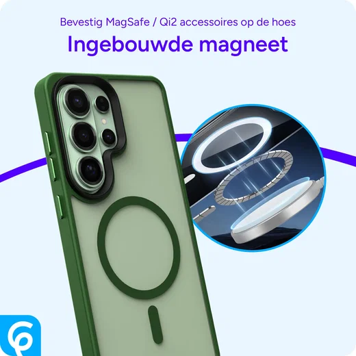 Samsung Galaxy S26 Ultra Hoesje met MagSafe Back Cover Matte Groen afbeelding 5