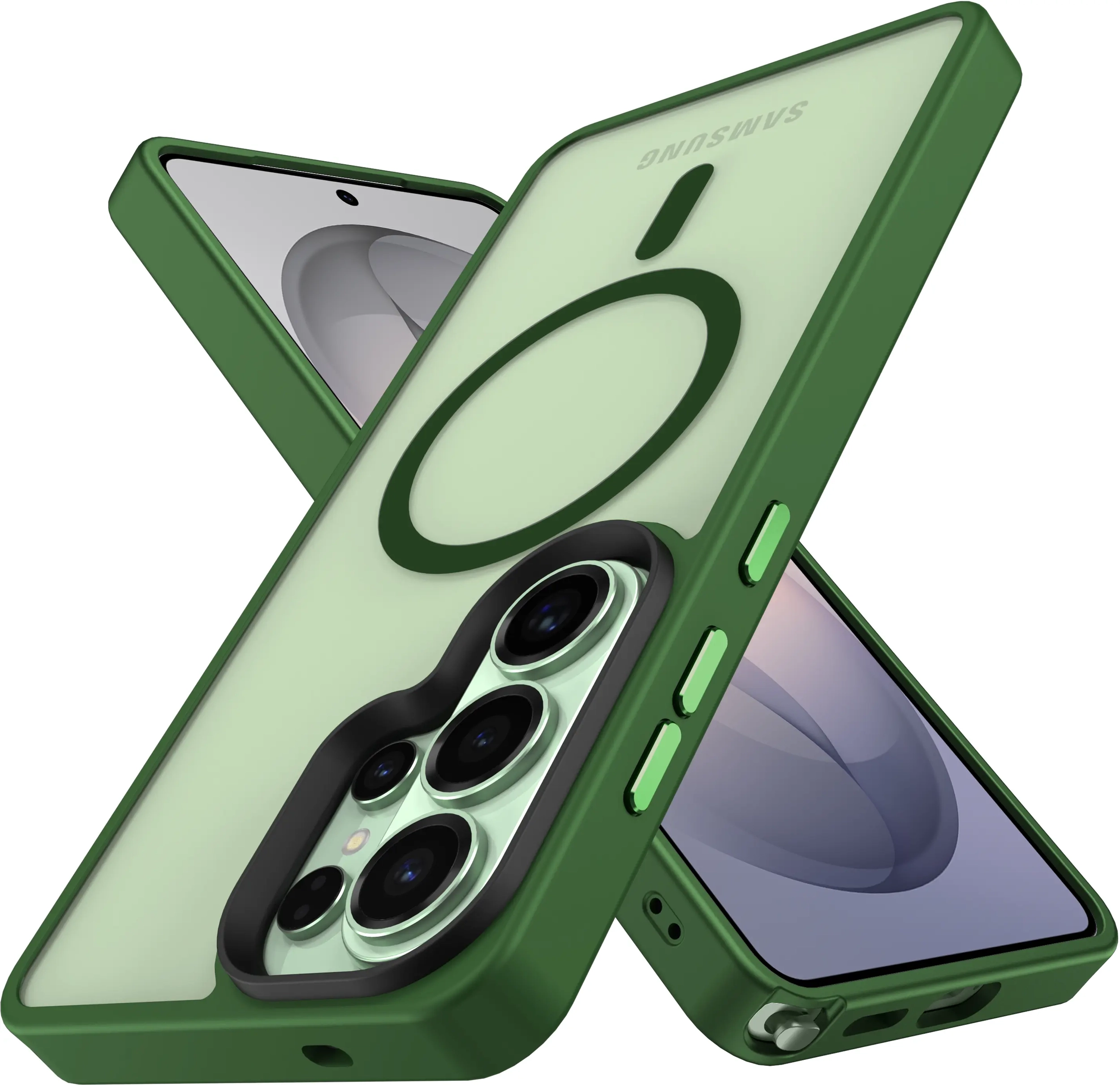 Samsung Galaxy S26 Ultra Hoesje met MagSafe Back Cover Matte Groen afbeelding 9