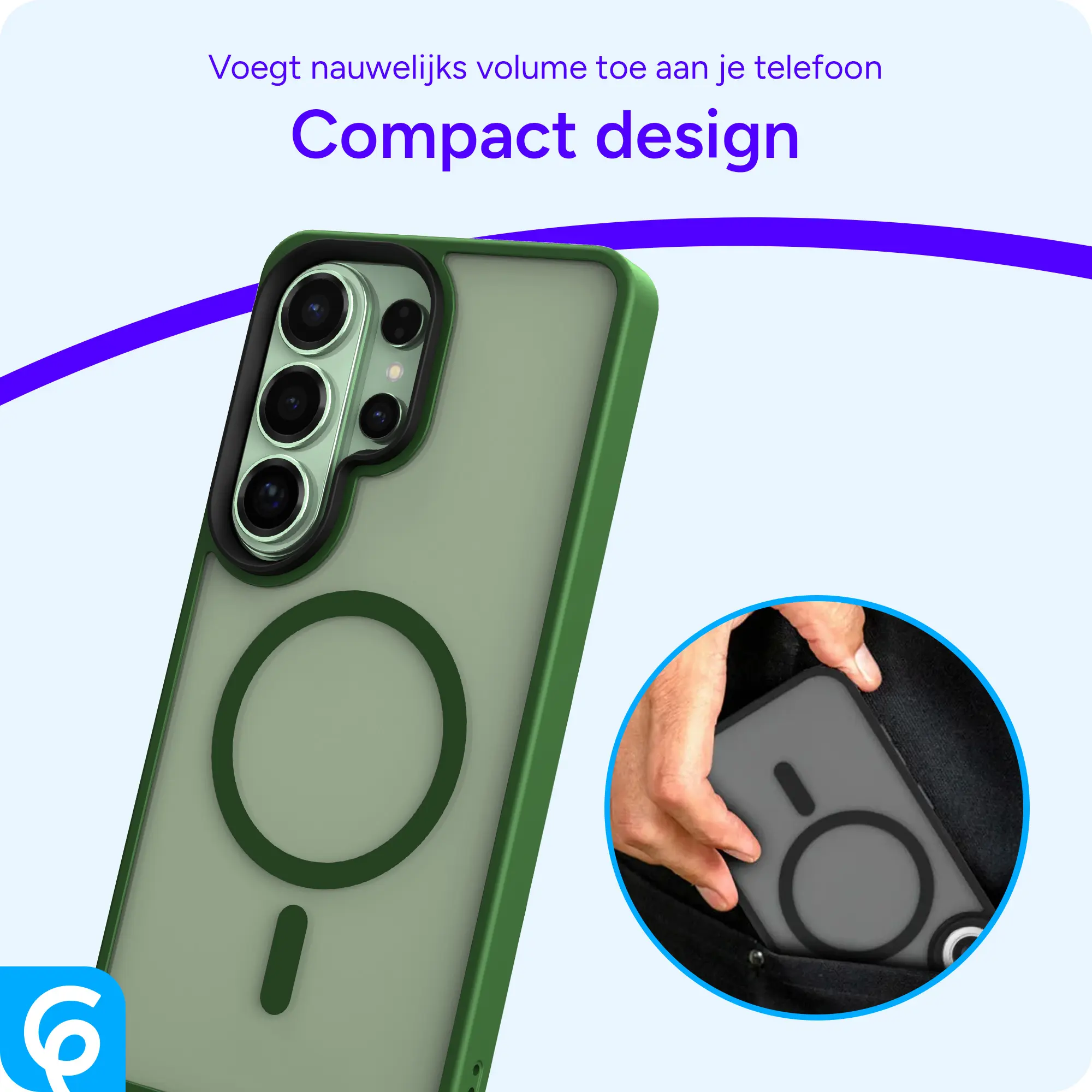 Samsung Galaxy S26 Ultra Hoesje met MagSafe Back Cover Matte Groen afbeelding 8