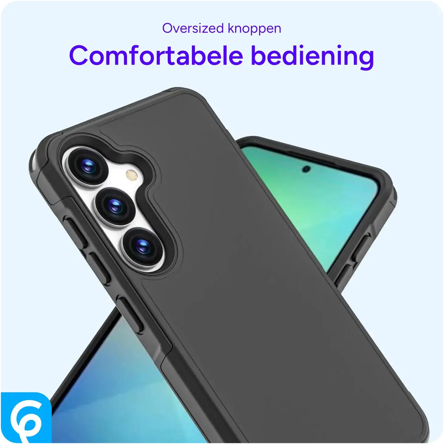 Saamsung Galaxy S26 Hoesje Dual-Layer Hybride Back Cover met MagSafe / Qi2 Zwart afbeelding 6