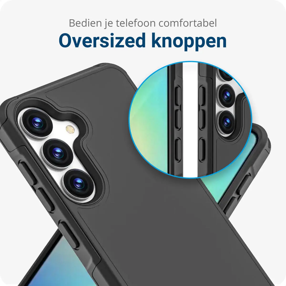 Samsung S26 Plus Hoesje Dual-Layer Hybride Back Cover met MagSafe / Qi2 Zwart afbeelding 4
